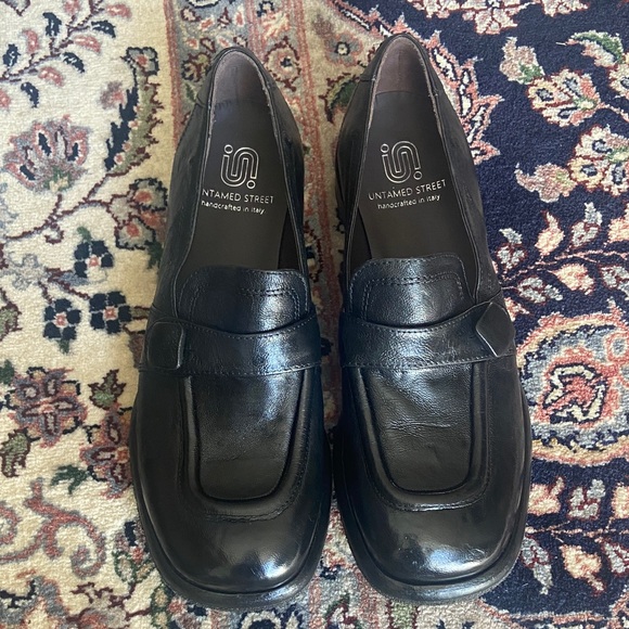 Untamed Street Ives Urban Slip On Shoe Penny Loafers  Classic Black Leather - Picture 3 of 15